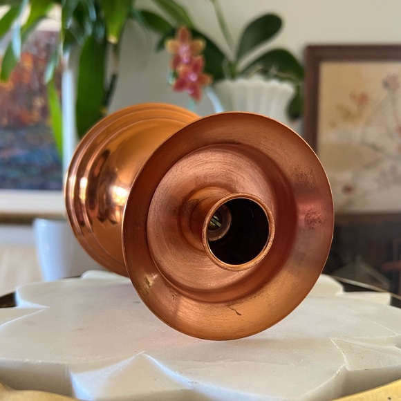 Vintage Coppercraft Guild Taunton, Mass, USA Copper + Wood Taper Candle Holder - Picture 5 of 9
